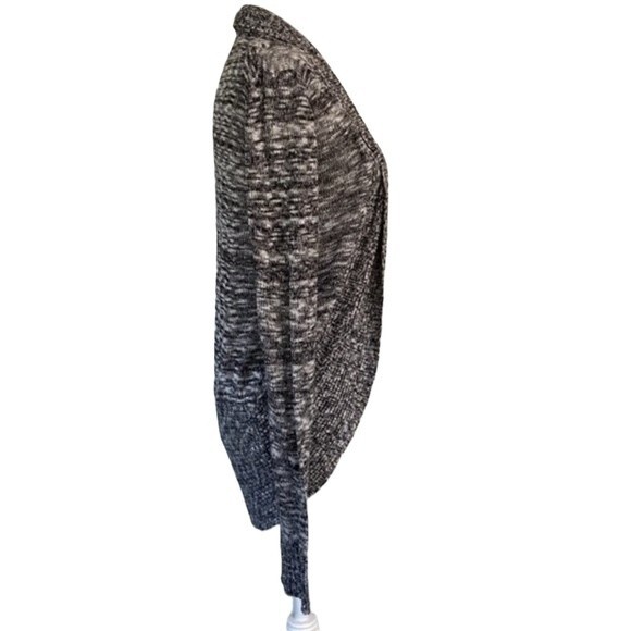 Cardigan Open Front Knit Cascade Rounded Cardigan Sweater High Low Long Sleeve - Picture 4 of 13